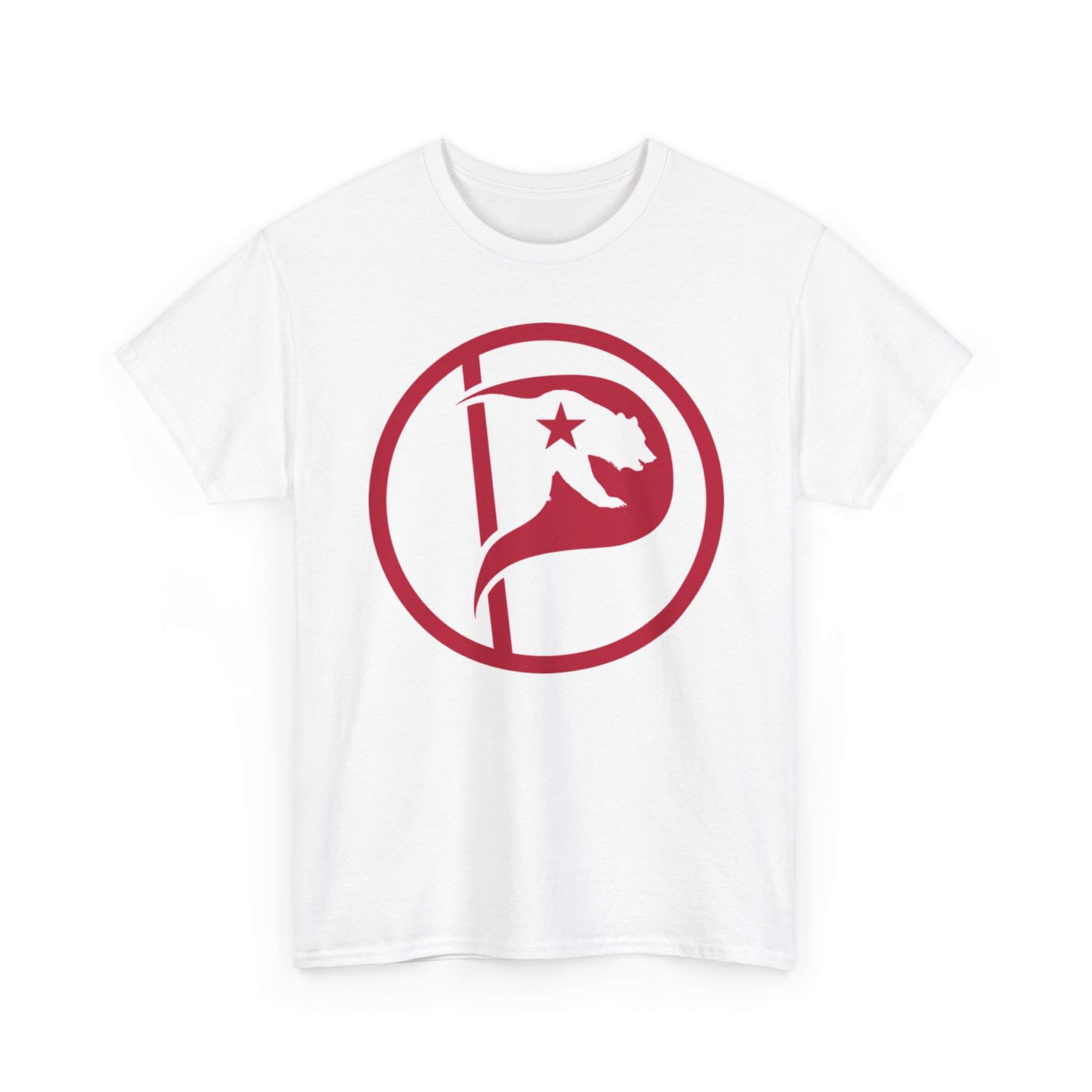 Unisex Heavy Cotton Tee with the California Pirate Party logo - Image 3