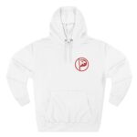 Minimalist Red Flag Chest Logo Hoodie